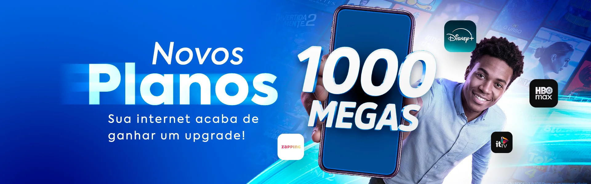 Novos planos HighFive: internet 100% fibra óptica de até 1 Giga a partir de R$ 79,90 por mês, com apps de streaming inclusos